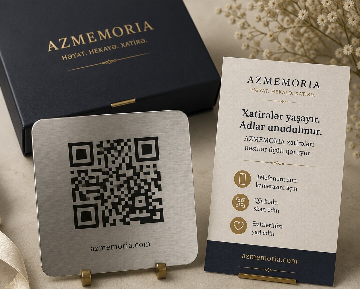 Məzarüstü abidə üzərində QR kod lövhəsi